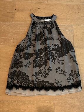 Diane Von Furstenberg Floral-Overlay Halter Top